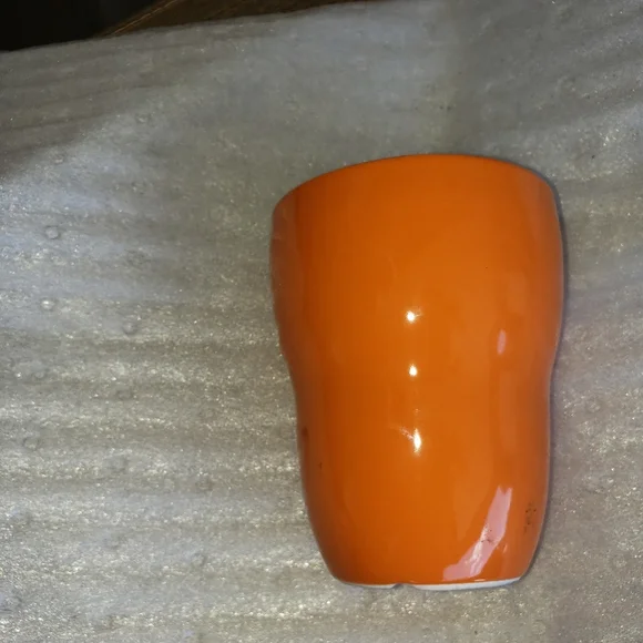 2008 Starbucks Orange Glass Cup by Alda